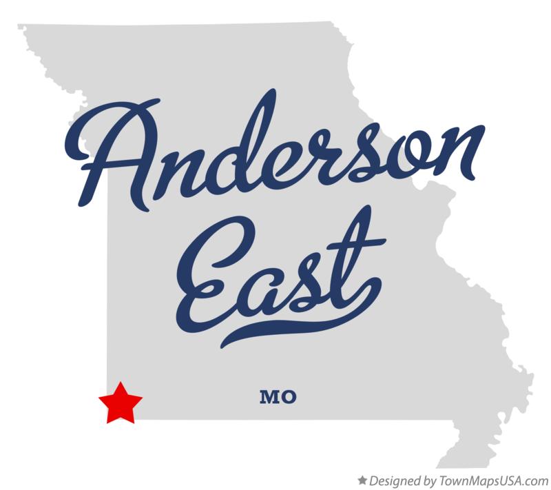 Map of Anderson East Missouri MO