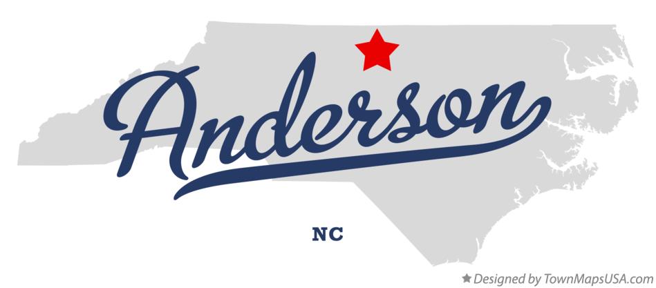 Map of Anderson North Carolina NC