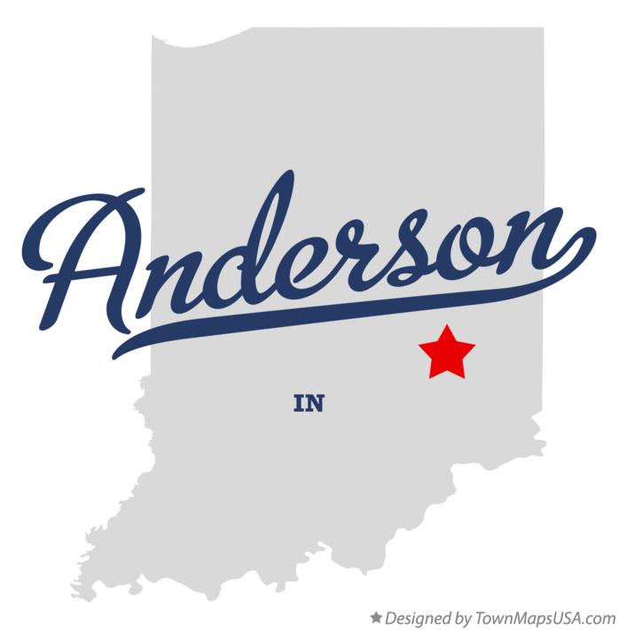 Map of Anderson Indiana IN