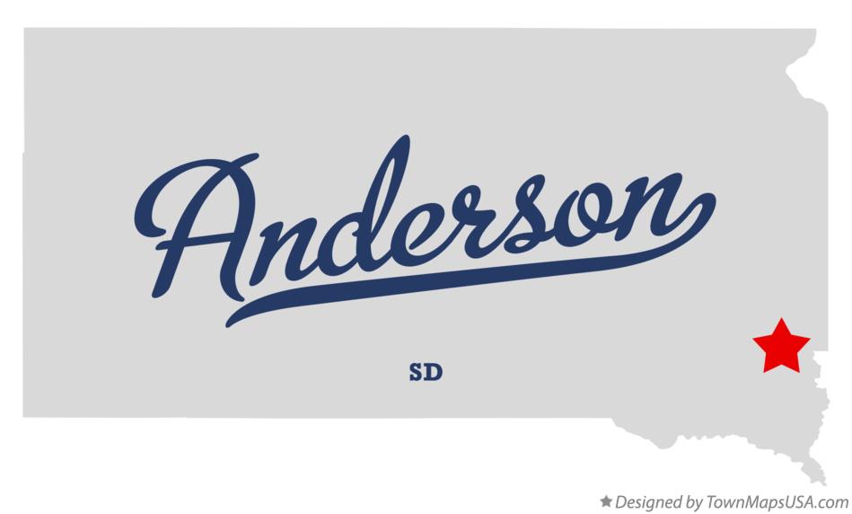 Map of Anderson South Dakota SD