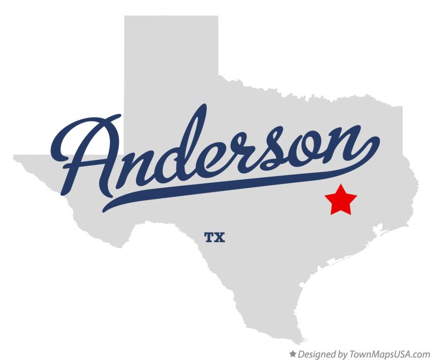 Map of Anderson Texas TX