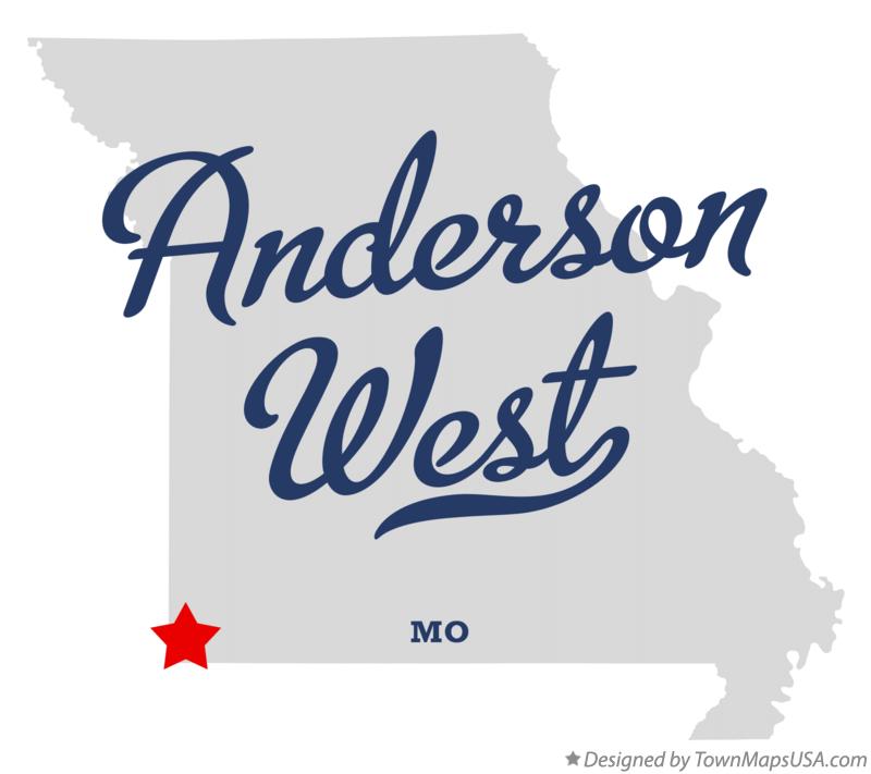 Map of Anderson West Missouri MO