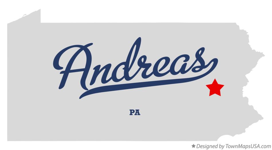 Map of Andreas Pennsylvania PA
