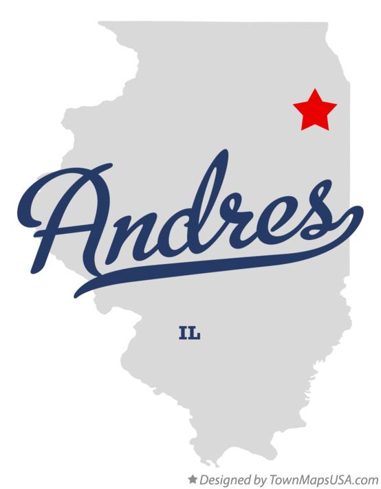 Map of Andres Illinois IL