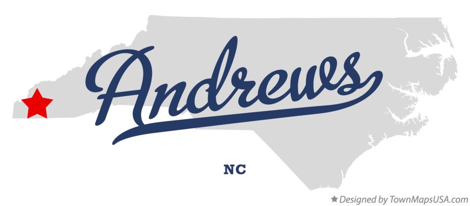 Map of Andrews North Carolina NC