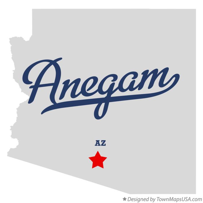 Map of Anegam Arizona AZ