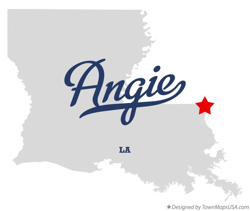 Map of Angie Louisiana LA