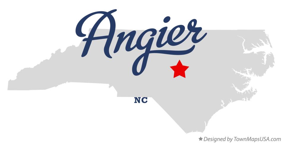 Map of Angier North Carolina NC