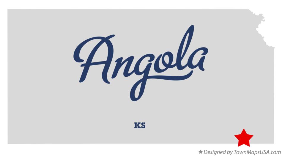 Map of Angola Kansas KS