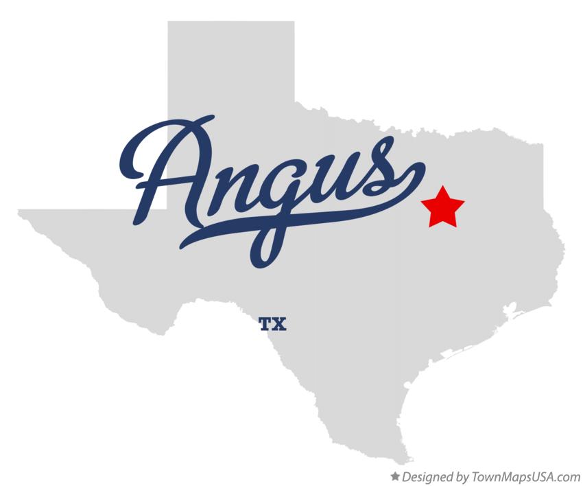 Map of Angus Texas TX