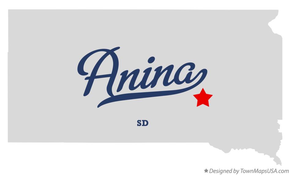 Map of Anina South Dakota SD