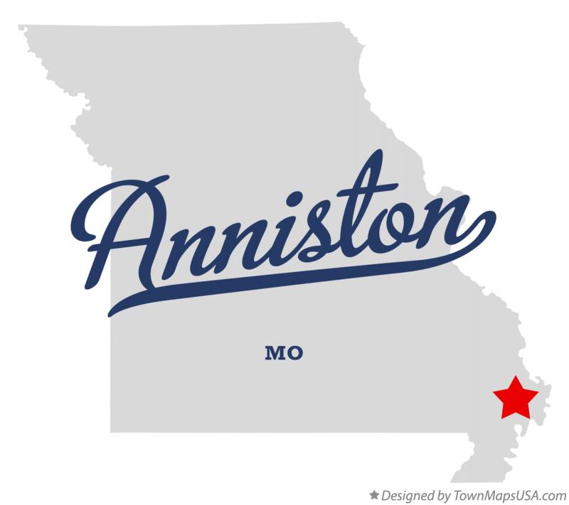Map of Anniston Missouri MO