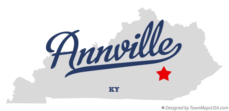 Map of Annville Kentucky KY