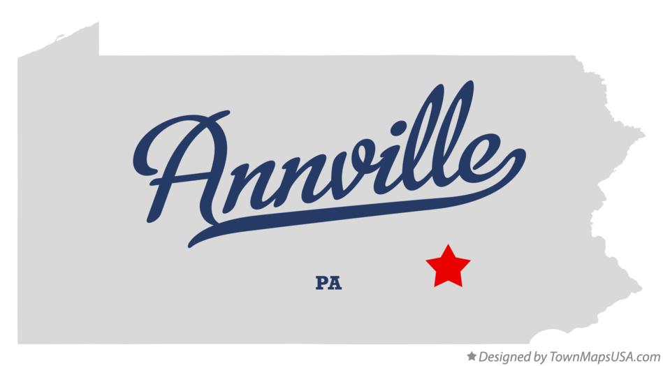 Map of Annville Pennsylvania PA