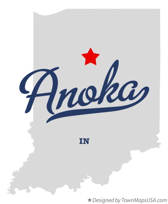 Map of Anoka Indiana IN
