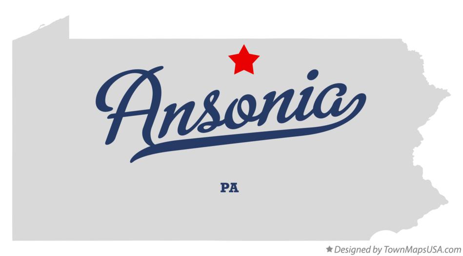 Map of Ansonia Pennsylvania PA