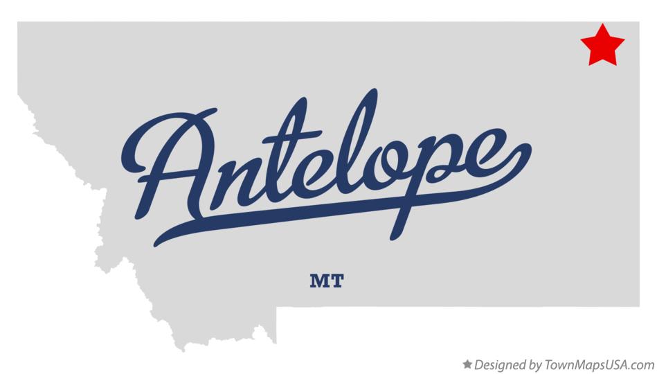 Map of Antelope Montana MT