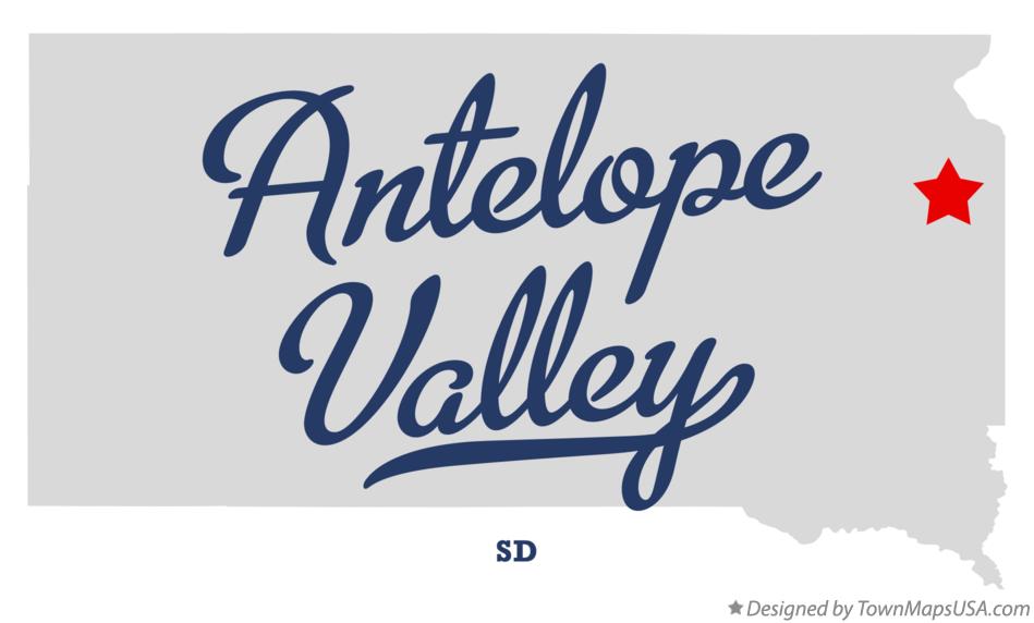 Map of Antelope Valley South Dakota SD
