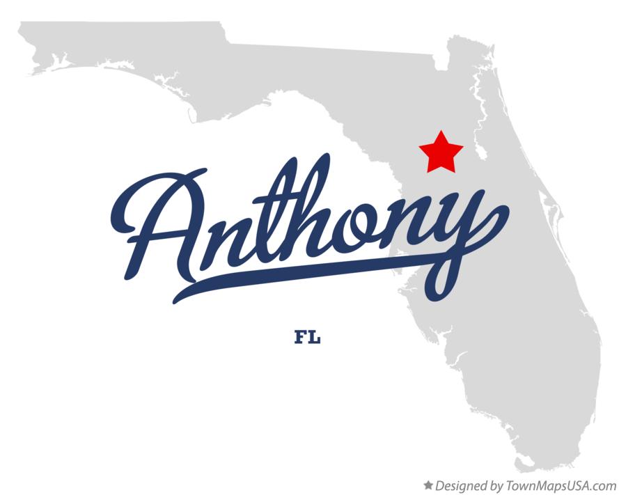 Map of Anthony Florida FL
