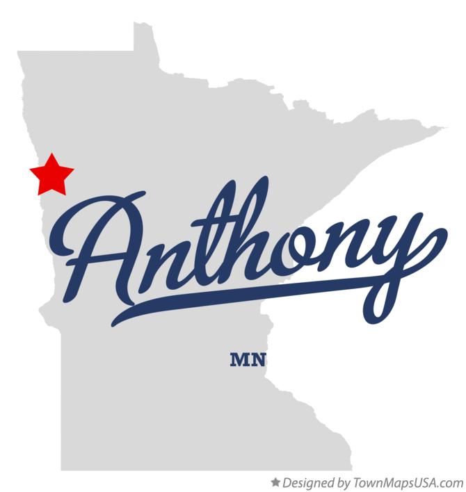 Map of Anthony Minnesota MN