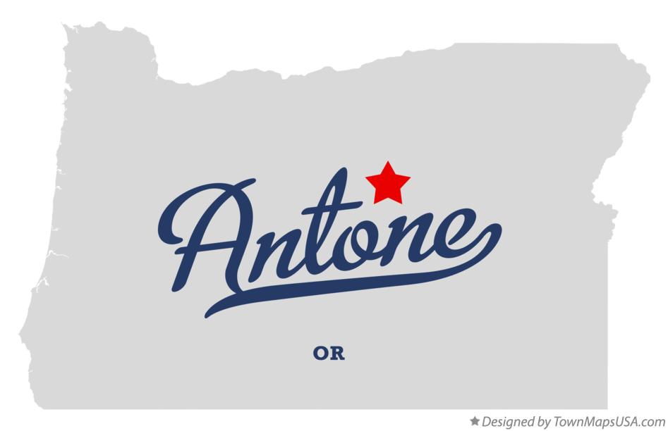 Map of Antone Oregon OR