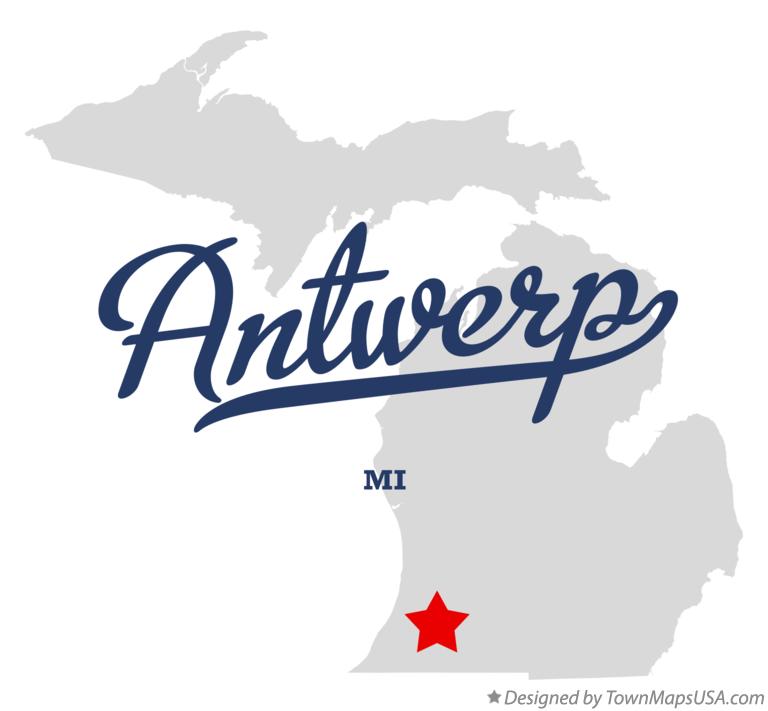 Map of Antwerp Michigan MI