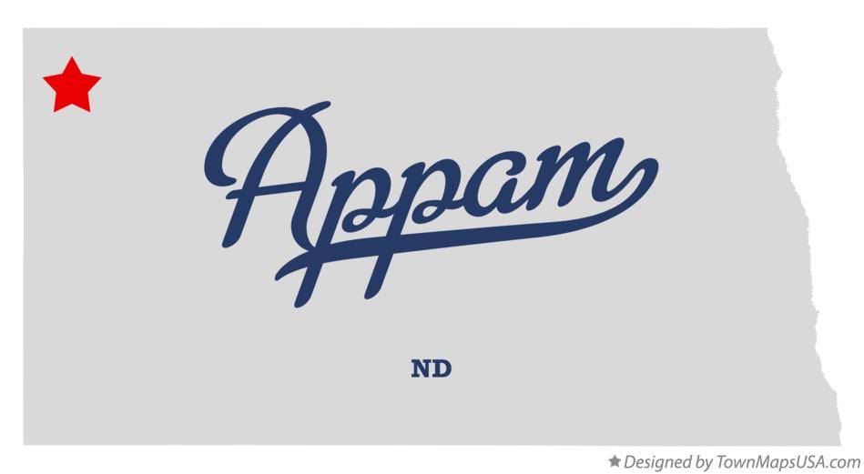Map of Appam North Dakota ND