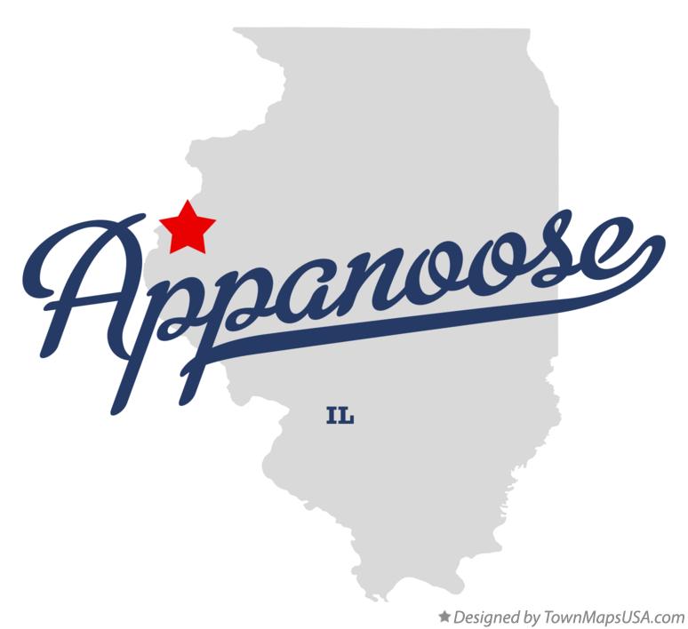 Map of Appanoose Illinois IL
