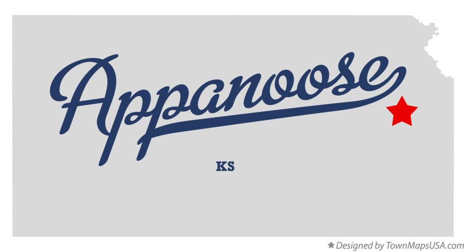 Map of Appanoose Kansas KS