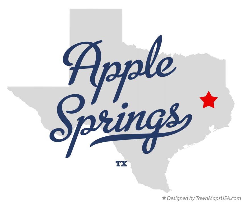 Map of Apple Springs Texas TX