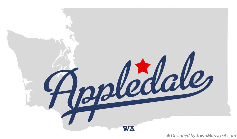Map of Appledale Washington WA