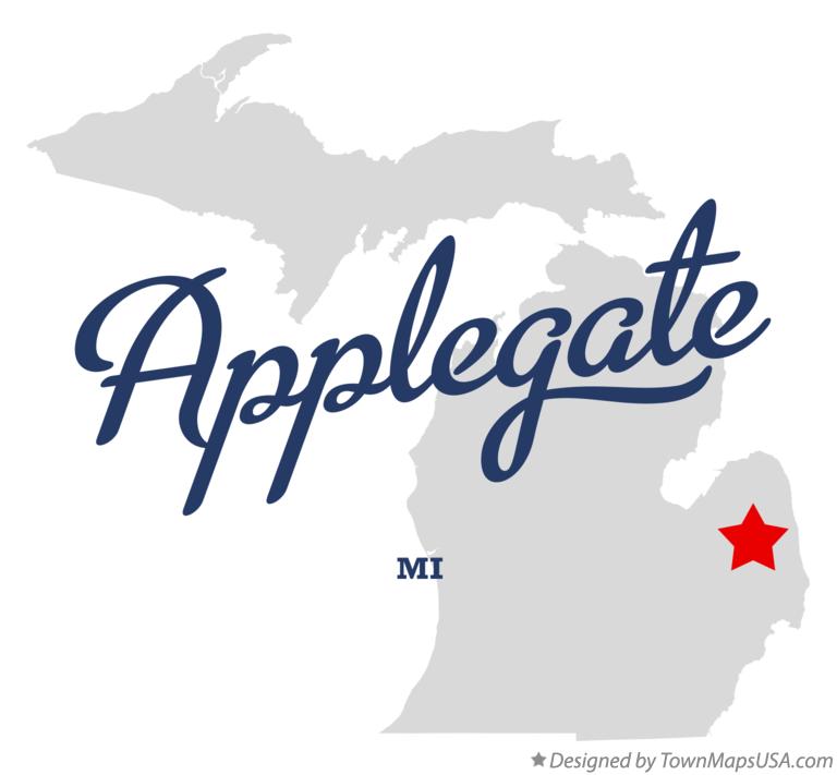 Map of Applegate Michigan MI