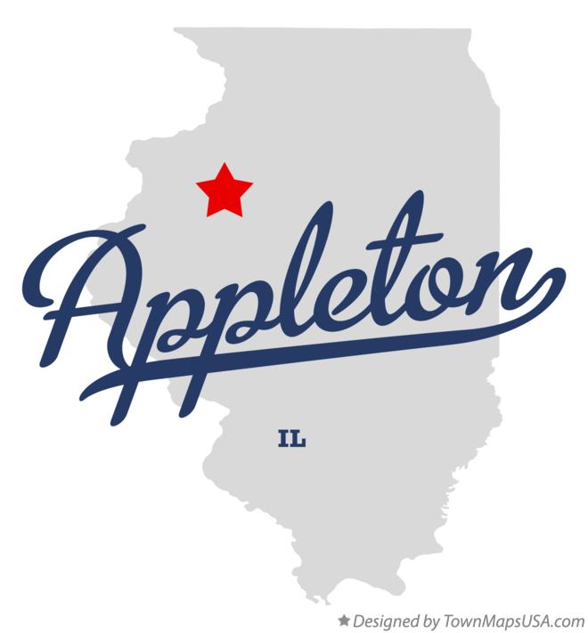 Map of Appleton Illinois IL
