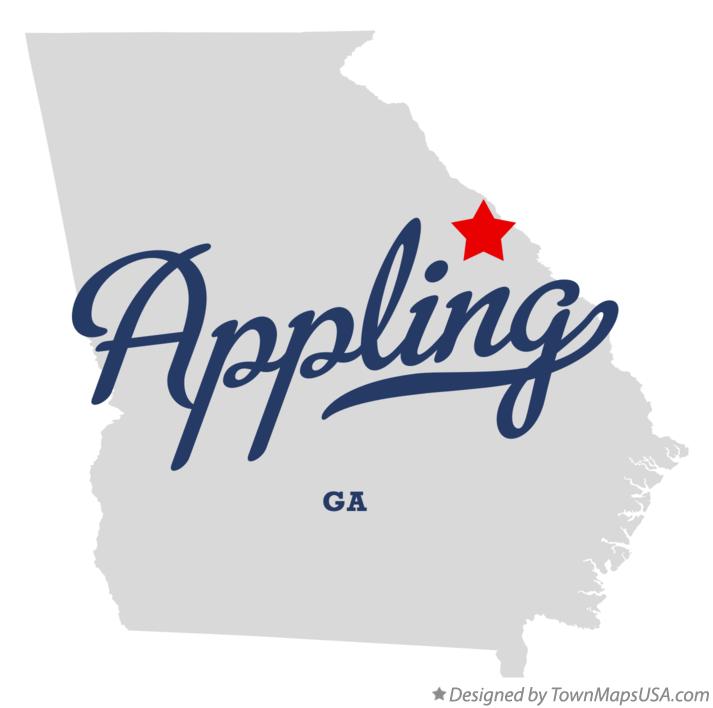 Map of Appling Georgia GA