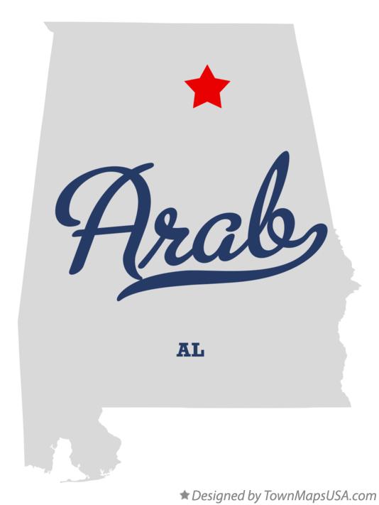 Map of Arab Alabama AL