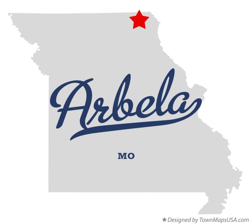 Map of Arbela Missouri MO