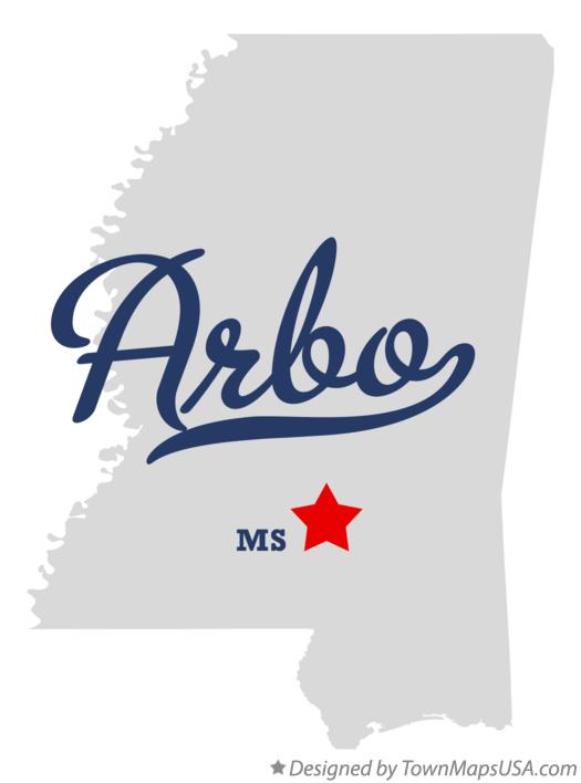 Map of Arbo Mississippi MS