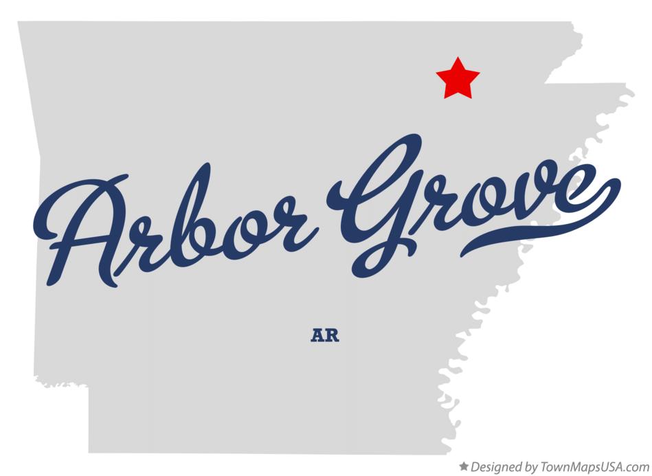 Map of Arbor Grove Arkansas AR