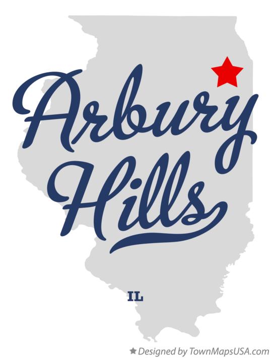 Map of Arbury Hills Illinois IL