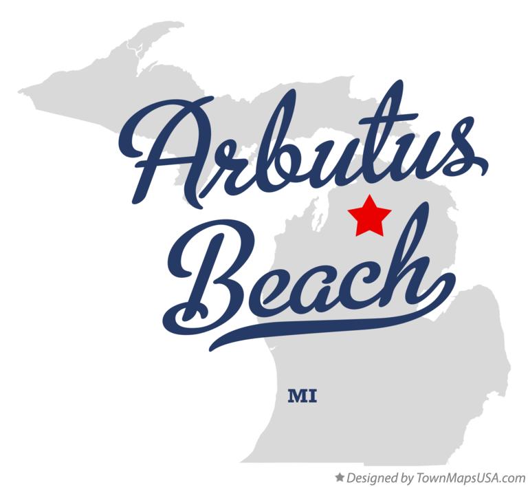 Map of Arbutus Beach Michigan MI