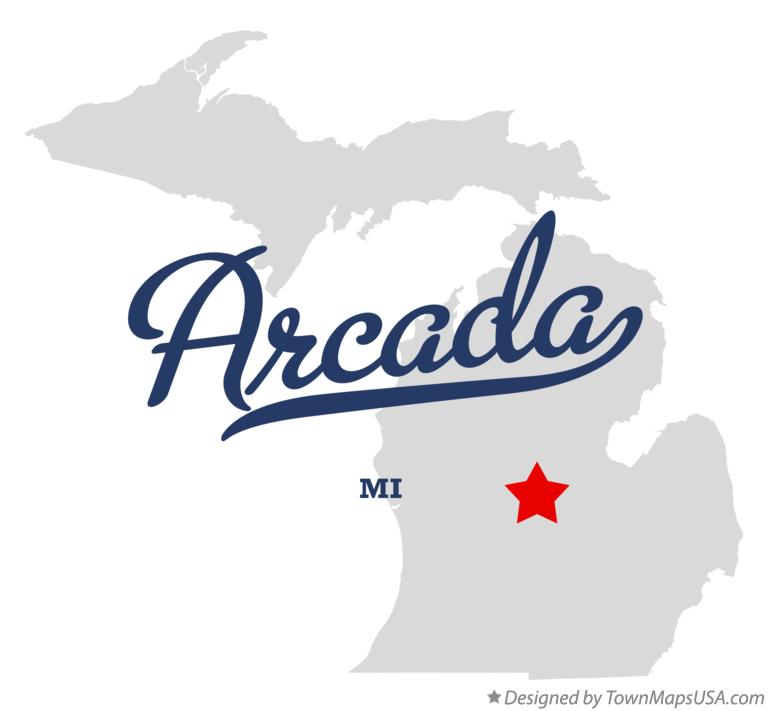 Map of Arcada Michigan MI