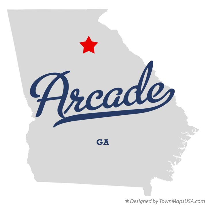 Map of Arcade Georgia GA