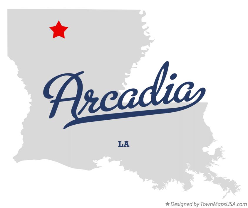 Map of Arcadia Louisiana LA