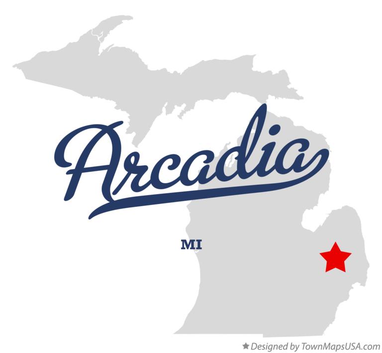 Map of Arcadia Michigan MI