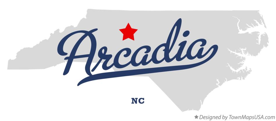 Map of Arcadia North Carolina NC