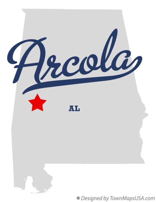 Map of Arcola Alabama AL