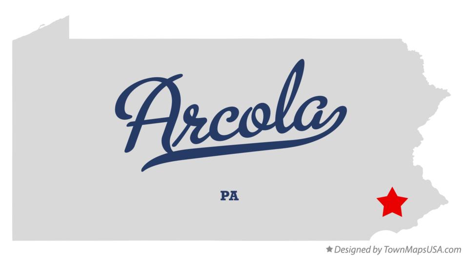 Map of Arcola Pennsylvania PA