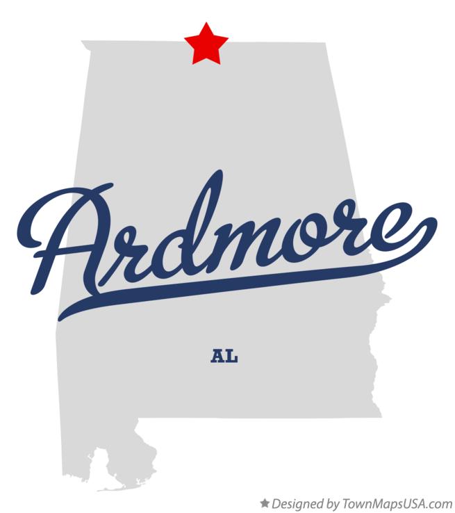Map of Ardmore Alabama AL
