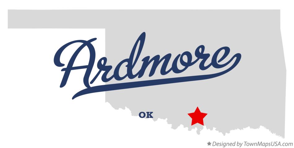 Map of Ardmore Oklahoma OK