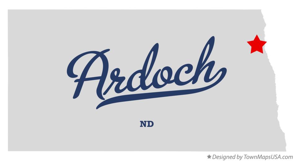 Map of Ardoch North Dakota ND